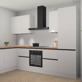 Zijdegrijze hoogglans greeploze keuken Beijing 108047