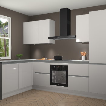 Zijdegrijze hoogglans greeploze keuken Beijing 108055