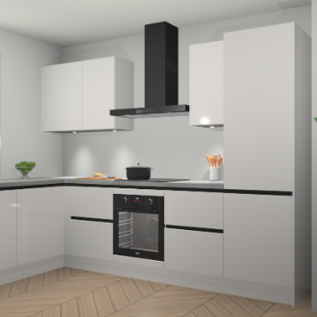 Zijdegrijze hoogglans greeploze keuken Beijing 108058