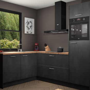 Beton Zwarte keuken Kinshasa 107623