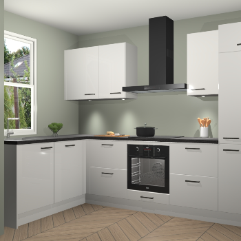 Zijdegrijze hoogglans keuken Beijing 108065