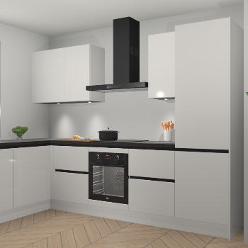 Zijdegrijze hoogglans greeploze keuken Beijing 108066