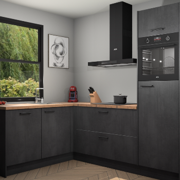 Beton Zwarte keuken Kinshasa 107625