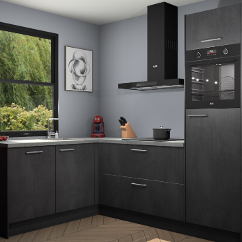 Beton Zwarte keuken Kinshasa 107658