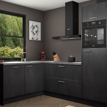 Beton Zwarte keuken Kinshasa 107659