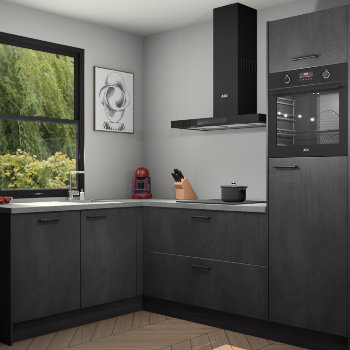 Beton Zwarte keuken Kinshasa 107661