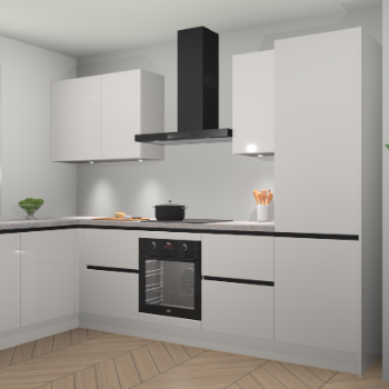 Zijdegrijze hoogglans greeploze keuken Beijing 108078