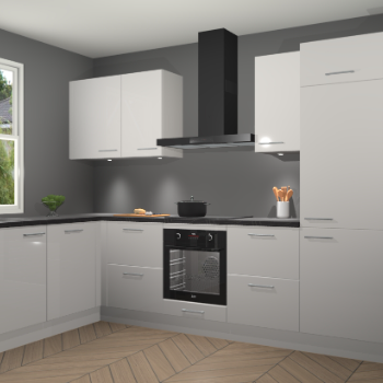 Zijdegrijze hoogglans keuken Beijing 108081