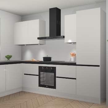 Zijdegrijze hoogglans greeploze keuken Beijing 108086