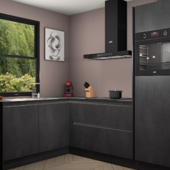 Beton Zwarte greeploze keuken Kinshasa 107675