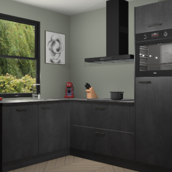 Beton Zwarte keuken Kinshasa 107677