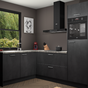 Beton Zwarte keuken Kinshasa 107690