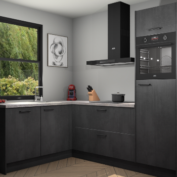 Beton Zwarte keuken Kinshasa 107706