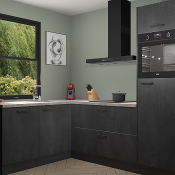 Beton Zwarte keuken Kinshasa 107707