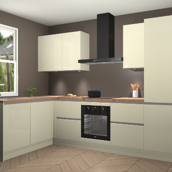 Magnolia hoogglans greeploze keuken Beijing 108091