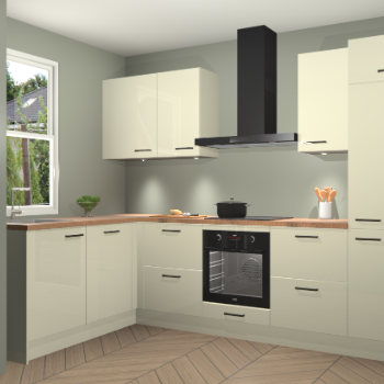 Magnolia hoogglans keuken Beijing 108093