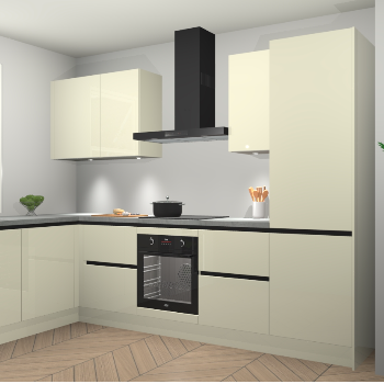 Magnolia hoogglans greeploze keuken Beijing 108164