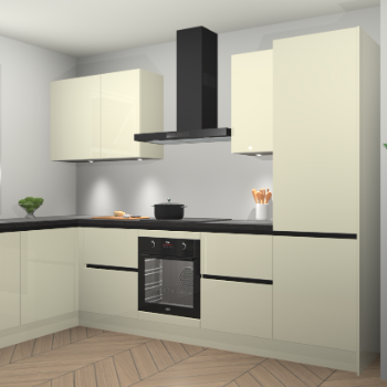 Magnolia hoogglans greeploze keuken Beijing 108170