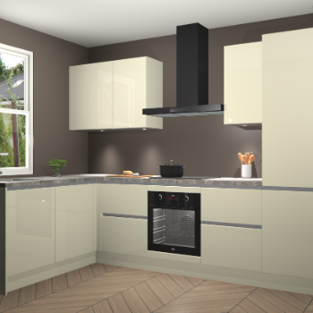 Magnolia hoogglans greeploze keuken Beijing 108177