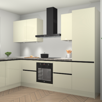 Magnolia hoogglans greeploze keuken Beijing 108180