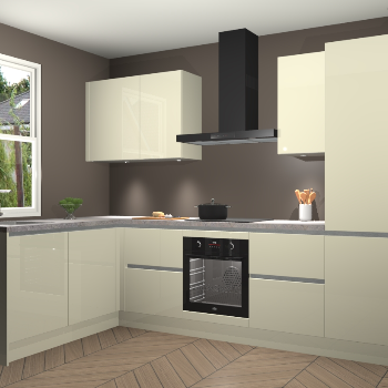 Magnolia hoogglans greeploze keuken Beijing 108185