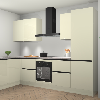 Magnolia hoogglans greeploze keuken Beijing 108188