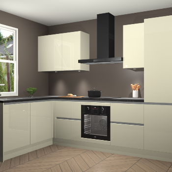 Magnolia hoogglans greeploze keuken Beijing 108191