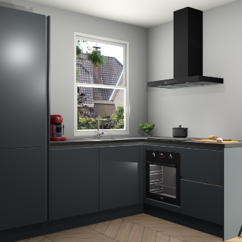 Onyxgrijze greeploze keuken Phuket 108333