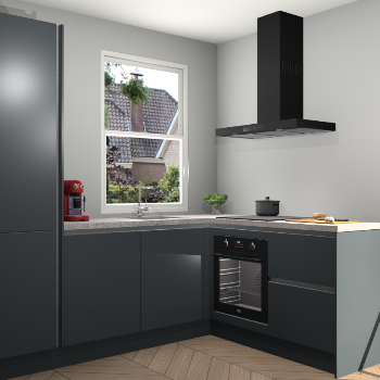 Onyxgrijze greeploze keuken Phuket 108345