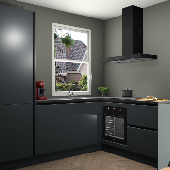 Onyxgrijze greeploze keuken Phuket 108354