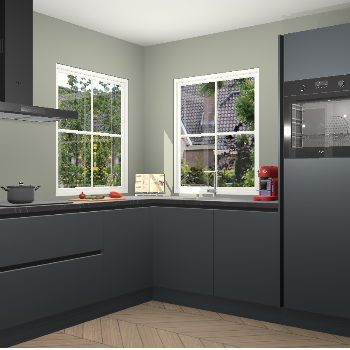 Onyxgrijze greeploze keuken Pai 108456