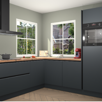 Onyxgrijze greeploze keuken Pai 108573