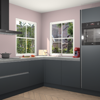 Onyxgrijze greeploze keuken Pai 108578