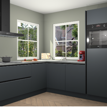 Onyxgrijze greeploze keuken Pai 108582