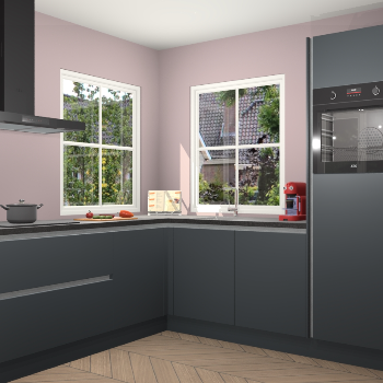 Onyxgrijze greeploze keuken Pai 108585