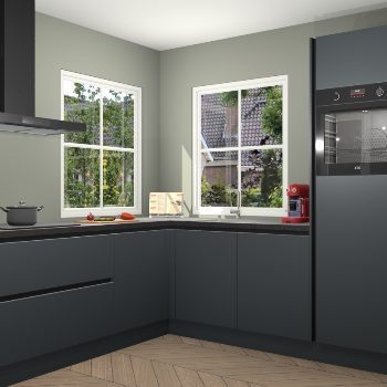 Onyxgrijze greeploze keuken Pai 108588