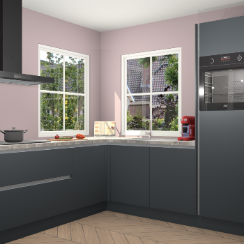 Onyxgrijze greeploze keuken Pai 108591