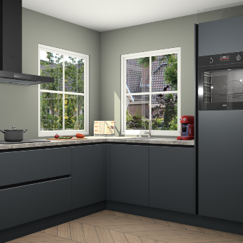 Onyxgrijze greeploze keuken Pai 108596