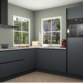 Onyxgrijze greeploze keuken Pai 108602