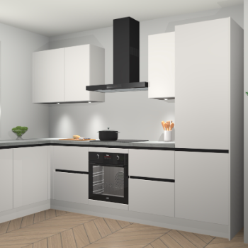 Zijdegrijze greeploze keuken Beijing 108614