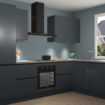 Onyxgrijze greeploze keuken Geneve 108871