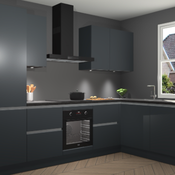 Onyxgrijze greeploze keuken Geneve 108874