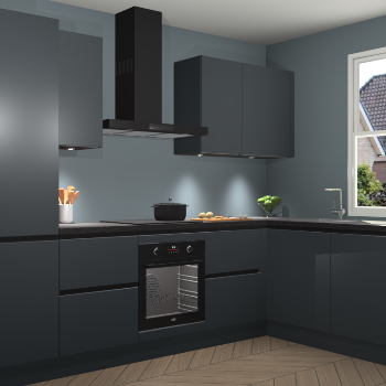 Onyxgrijze greeploze keuken Geneve 108877