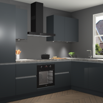 Onyxgrijze greeploze keuken Geneve 108886