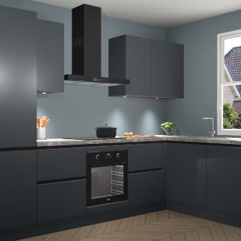 Onyxgrijze greeploze keuken Geneve 108889