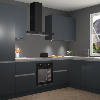 Onyxgrijze greeploze keuken Geneve 108899