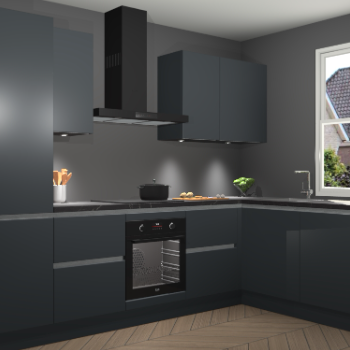 Onyxgrijze greeploze keuken Geneve 108913