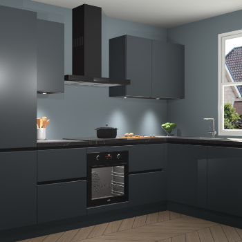 Onyxgrijze greeploze keuken Geneve 108916