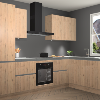 Madera Natuur greeploze keuken Geneve 109003