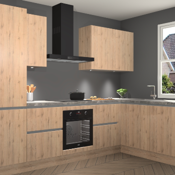 Madera Natuur greeploze keuken Geneve 109017